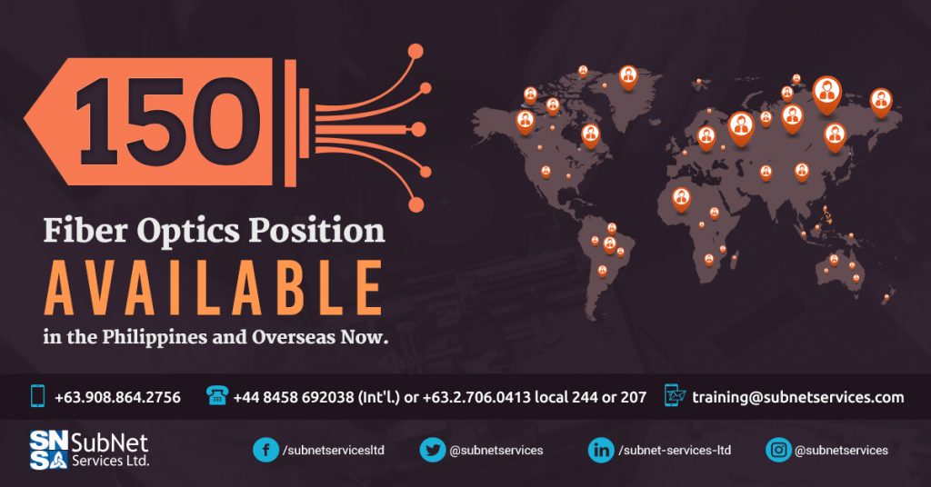 APPLY NOW 150 Fiber Optics Positions Available!